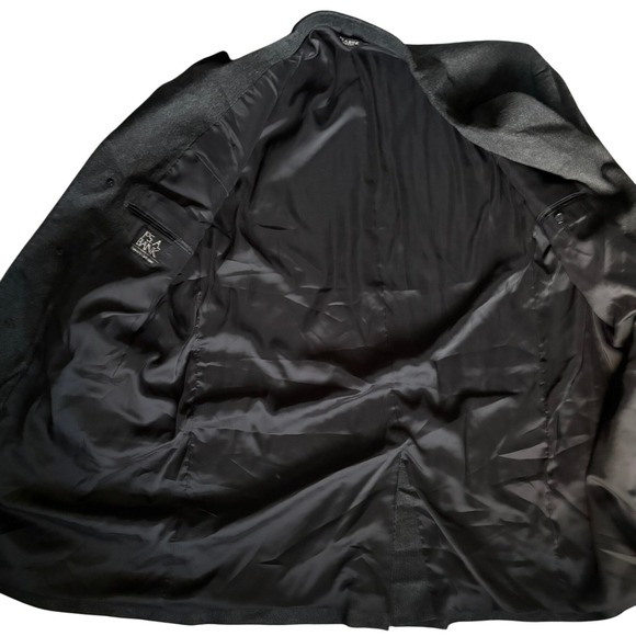 Jos A Bank Travelers Collection 100% Cashmere Overcoat Sz 46R Dark Gray Luxury - Picture 4 of 10